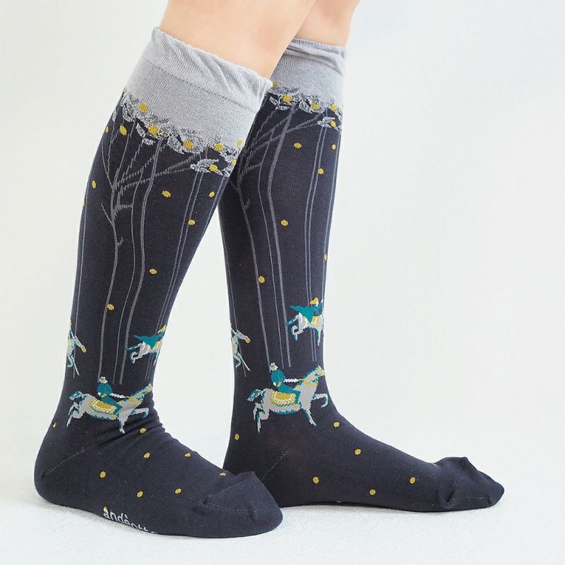 Branch m‘.,ブランチエム,ナチュラル,30代,40代,50代,60代,ゆったり,綿,コットン靴下,くつした,ハイソックス,ソックス,柄ソックス,柄靴下