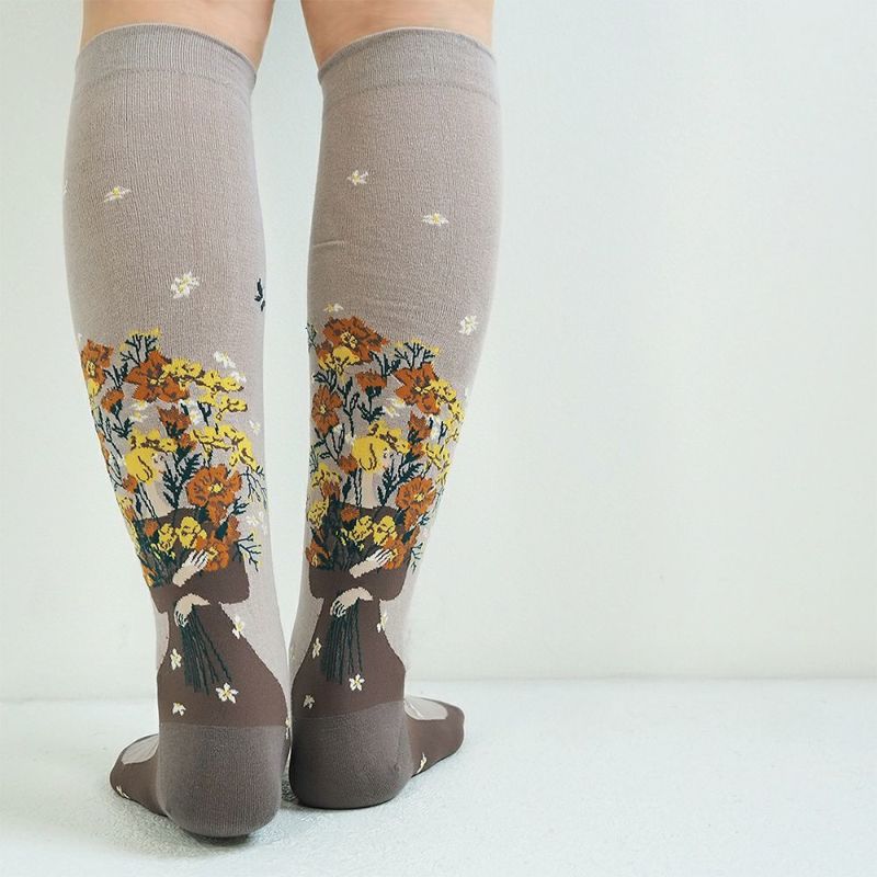 Branch m‘.,ブランチエム,ナチュラル,30代,40代,50代,60代,ゆったり,綿,コットン靴下,くつした,ハイソックス,ソックス,柄ソックス,柄靴下