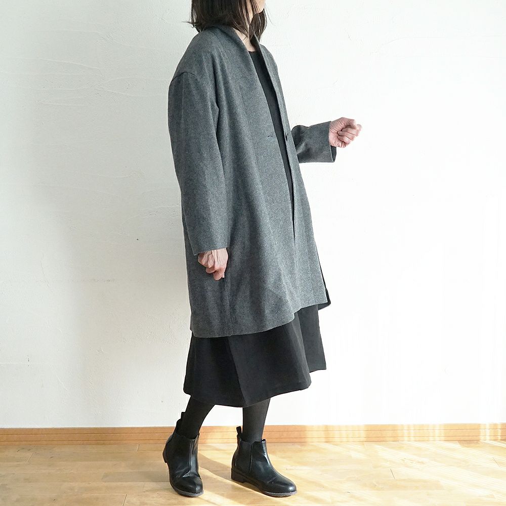 Branch m‘.,ブランチエム,ナチュラル,30代,40代,50代,60代,コーデセット,コーディネートセット,セット売り,ゆったり,コート,ジャケット,ウールコート,ウールジャケット,裏地,トッパー,ワンピース,長袖ワンピース,ウール,リネンウール,