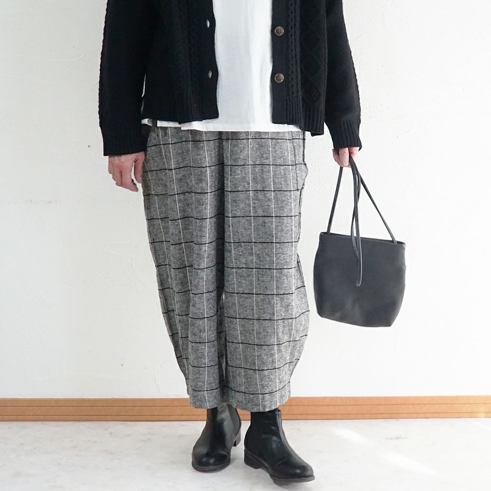 Branch m‘.,ブランチエム,ナチュラル,30代,40代,50代,60代,ゆったり,綿,コットン,コットンリネン,pants,パンツ,ワイドパンツ,サイドポケット,ボウルパンツ,バルーンパンツ