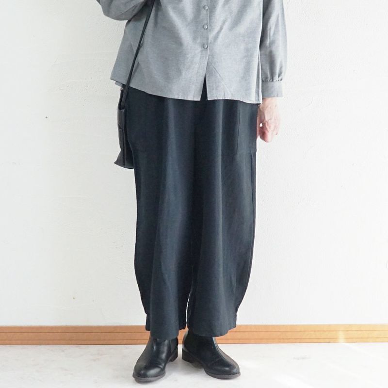 Branch m‘.,ブランチエム,ナチュラル,30代,40代,50代,60代,ゆったり,綿,コットン,コットンリネン,pants,パンツ,ワイドパンツ,サイドポケット,ボウルパンツ,バルーンパンツ