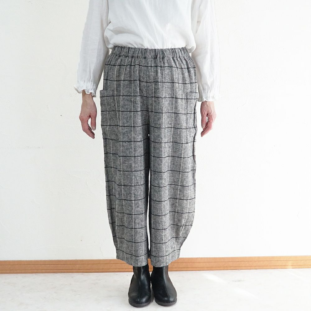 Branch m‘.,ブランチエム,ナチュラル,30代,40代,50代,60代,ゆったり,綿,コットン,コットンリネン,pants,パンツ,ワイドパンツ,サイドポケット,ボウルパンツ,バルーンパンツ