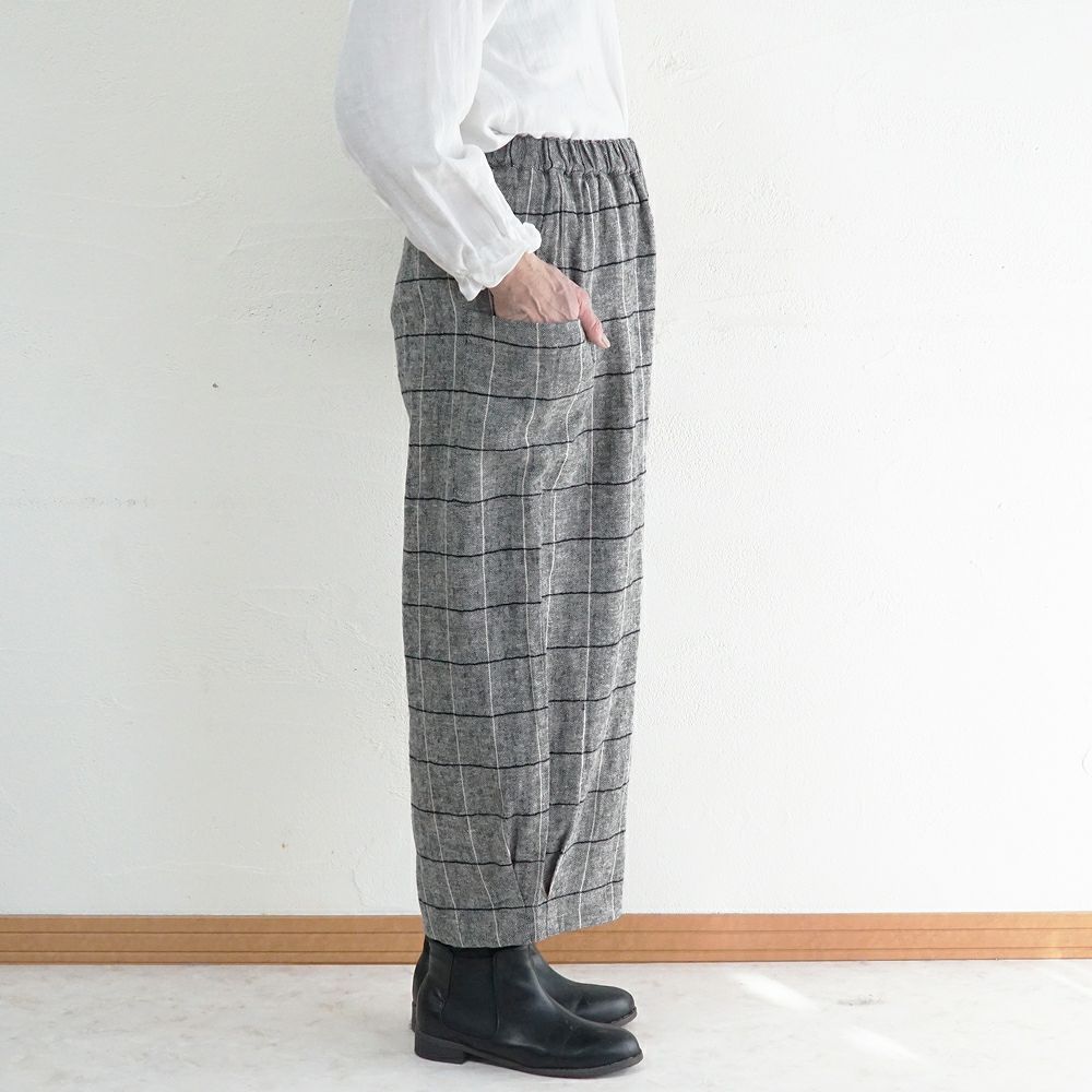 Branch m‘.,ブランチエム,ナチュラル,30代,40代,50代,60代,ゆったり,綿,コットン,コットンリネン,pants,パンツ,ワイドパンツ,サイドポケット,ボウルパンツ,バルーンパンツ