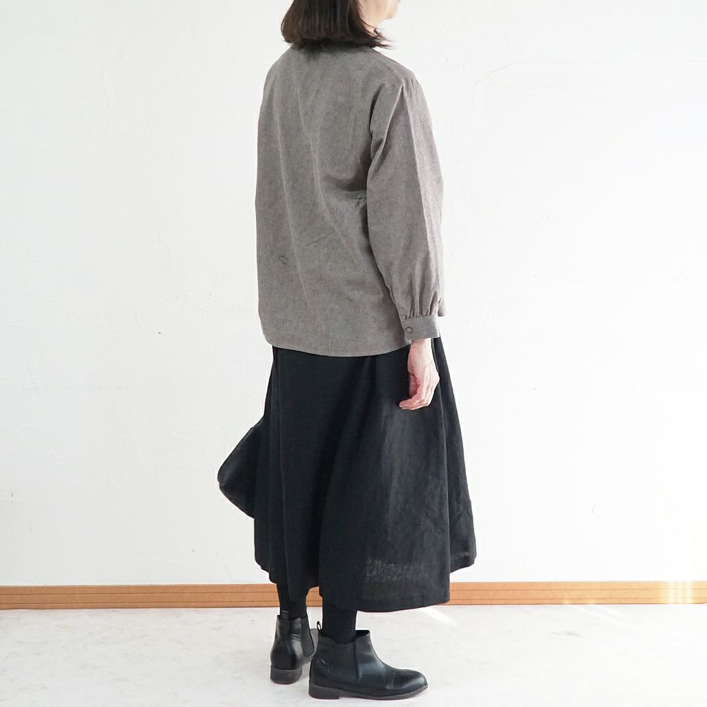 Branch m‘.,ブランチエム,ナチュラル,30代,40代,50代,60代,ゆったり,コットン,綿,リネン,麻,コットンリネン,ブラウス,起毛,起毛ブラウス,配色,配色ブラウス,