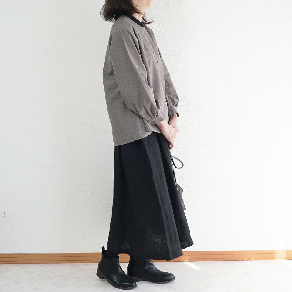 Branch m‘.,ブランチエム,ナチュラル,30代,40代,50代,60代,ゆったり,コットン,綿,リネン,麻,コットンリネン,ブラウス,起毛,起毛ブラウス,配色,配色ブラウス,