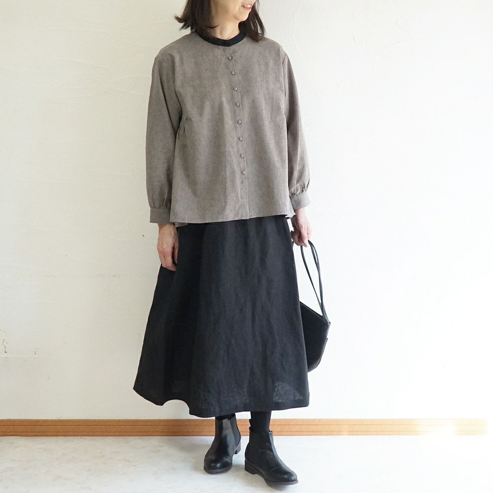 Branch m‘.,ブランチエム,ナチュラル,30代,40代,50代,60代,ゆったり,コットン,綿,リネン,麻,コットンリネン,ブラウス,起毛,起毛ブラウス,配色,配色ブラウス,