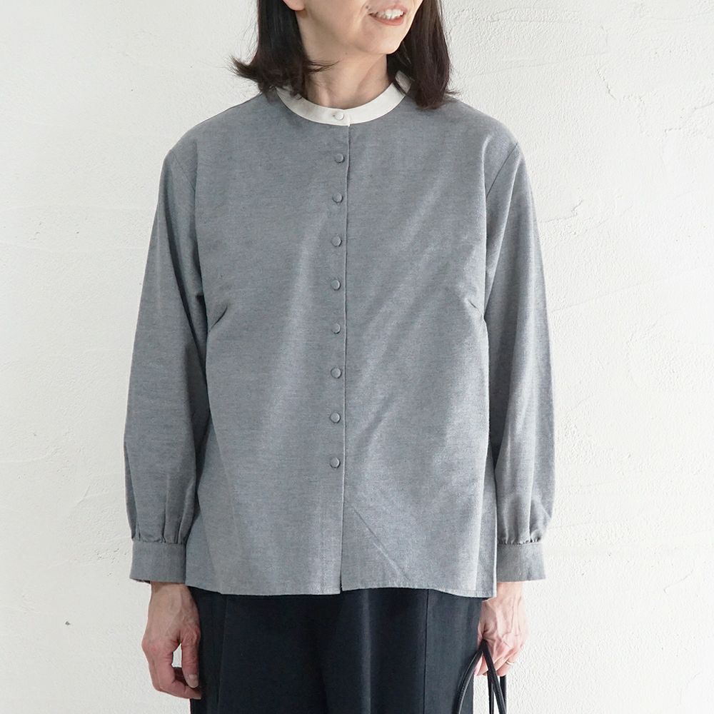 Branch m‘.,ブランチエム,ナチュラル,30代,40代,50代,60代,ゆったり,コットン,綿,リネン,麻,コットンリネン,ブラウス,起毛,起毛ブラウス,配色,配色ブラウス,