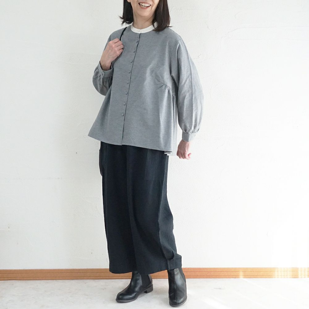 Branch m‘.,ブランチエム,ナチュラル,30代,40代,50代,60代,ゆったり,コットン,綿,リネン,麻,コットンリネン,ブラウス,起毛,起毛ブラウス,配色,配色ブラウス,
