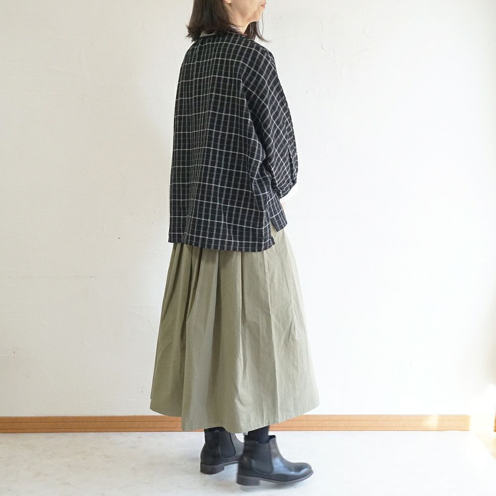 Branch m‘.,ブランチエム,ナチュラル,30代,40代,50代,60代,ゆったり,コットン,綿,リネン,麻,コットンリネン,ブラウス,チェック,チェックブラウス,配色,配色ブラウス,