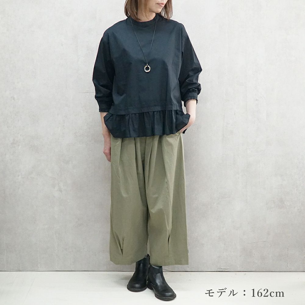 Branch m‘.,ブランチエム,ナチュラル,30代,40代,50代,60代,コットン,ゆったり,コットン,コットンブラウス,綿ブラウス,フリル,フリルブラウス,フォーマル,オケージョン,セットアップ,レイヤード,レイヤードコーデ,