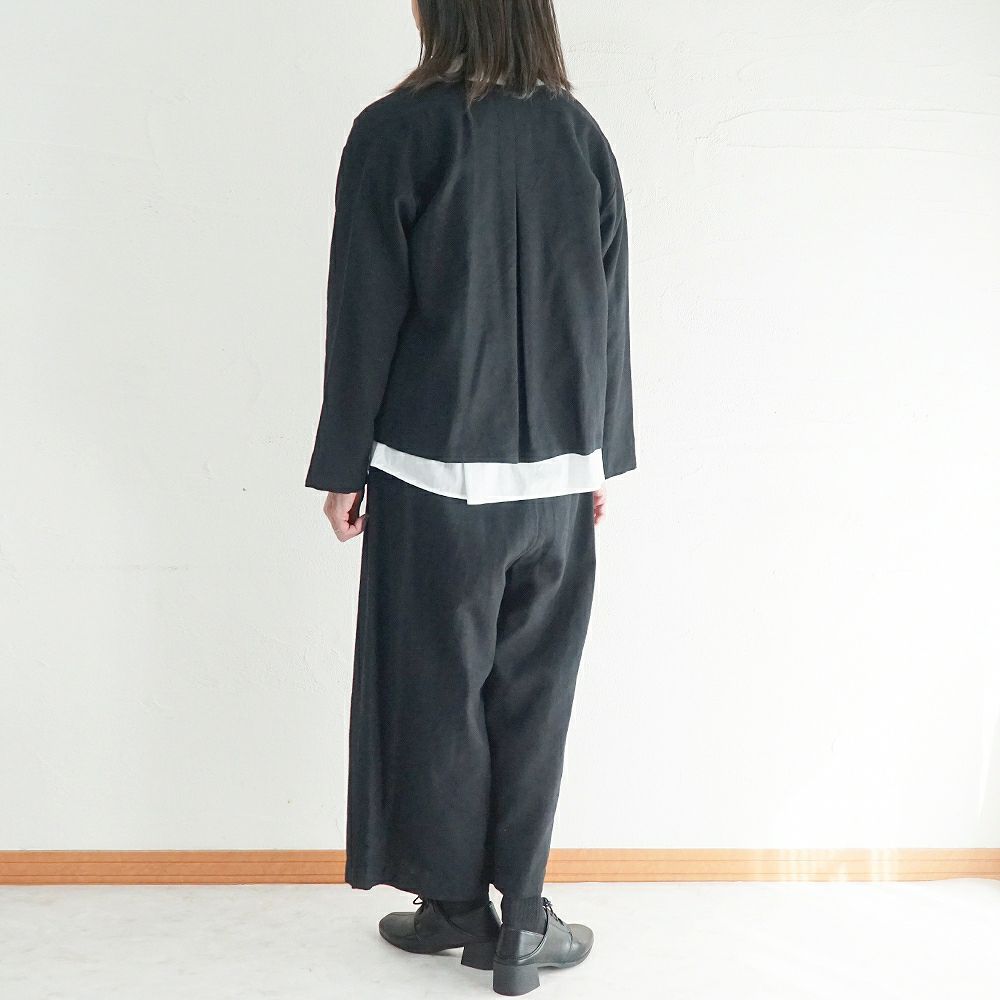 Branch m‘.,ブランチエム,ナチュラル,30代,40代,50代,60代,コーデセット,コーディネートセット,セット売り,ゆったり,セットアップ,ワイドパンツ,ジャケット,クルーネック,ノーカラージャケット,クルーネックジャケット