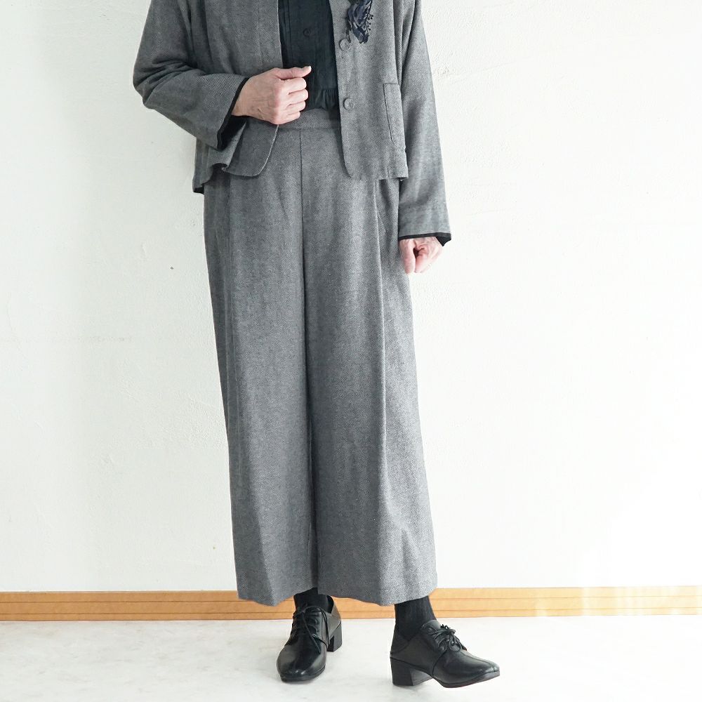 Branch m‘.,ブランチエム,ナチュラル,30代,40代,50代,60代,コーデセット,コーディネートセット,セット売り,ゆったり,セットアップ,ワイドパンツ,ジャケット,クルーネック,ノーカラージャケット,クルーネックジャケット
