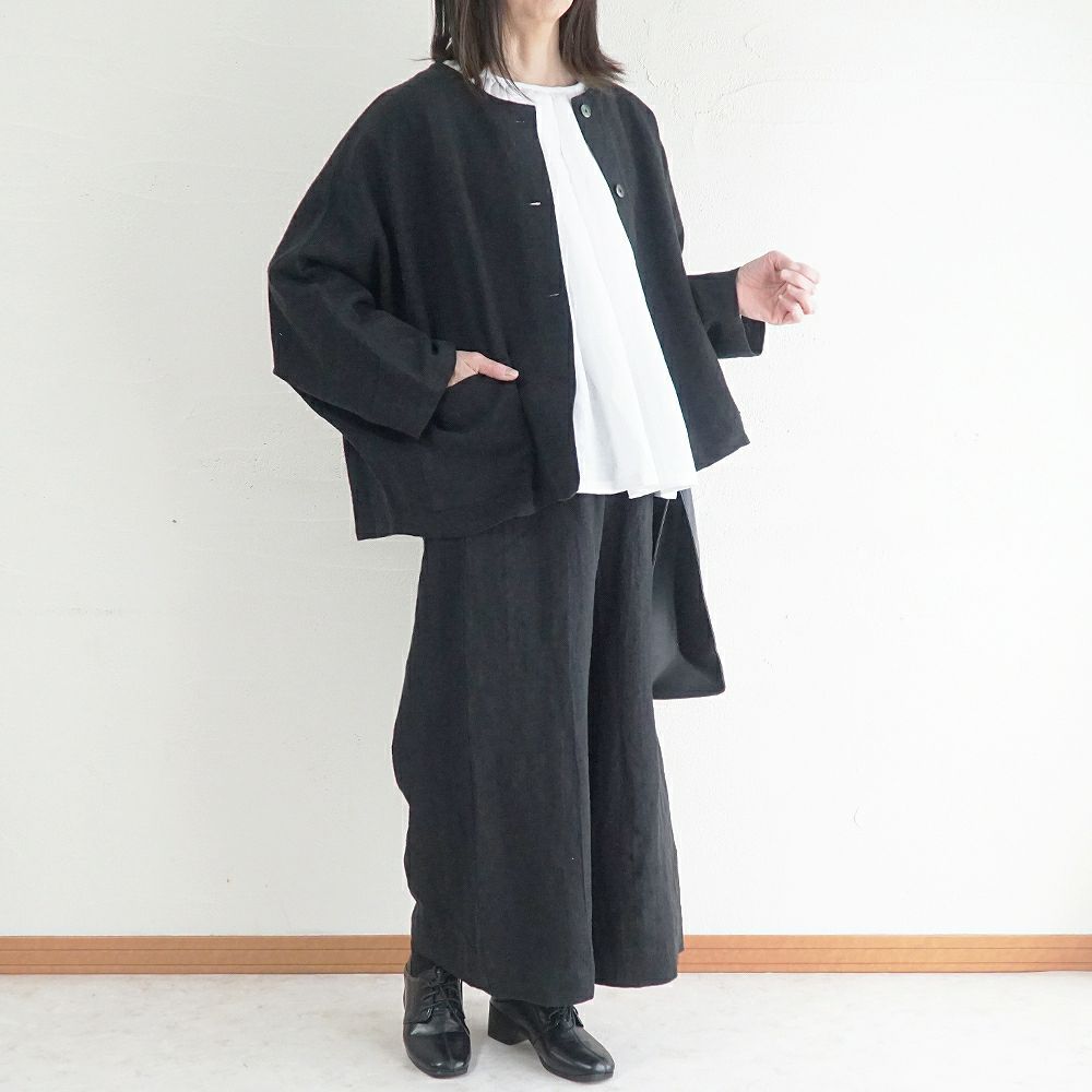 Branch m‘.,ブランチエム,ナチュラル,30代,40代,50代,60代,リネン,ゆったり,ジャケット,リネンジャケット,クルーネックジャケット,ノーカラージャケット,フォーマル,オケージョン,セットアップ,ドルマンスリーブ,ドルマンジャケット,
