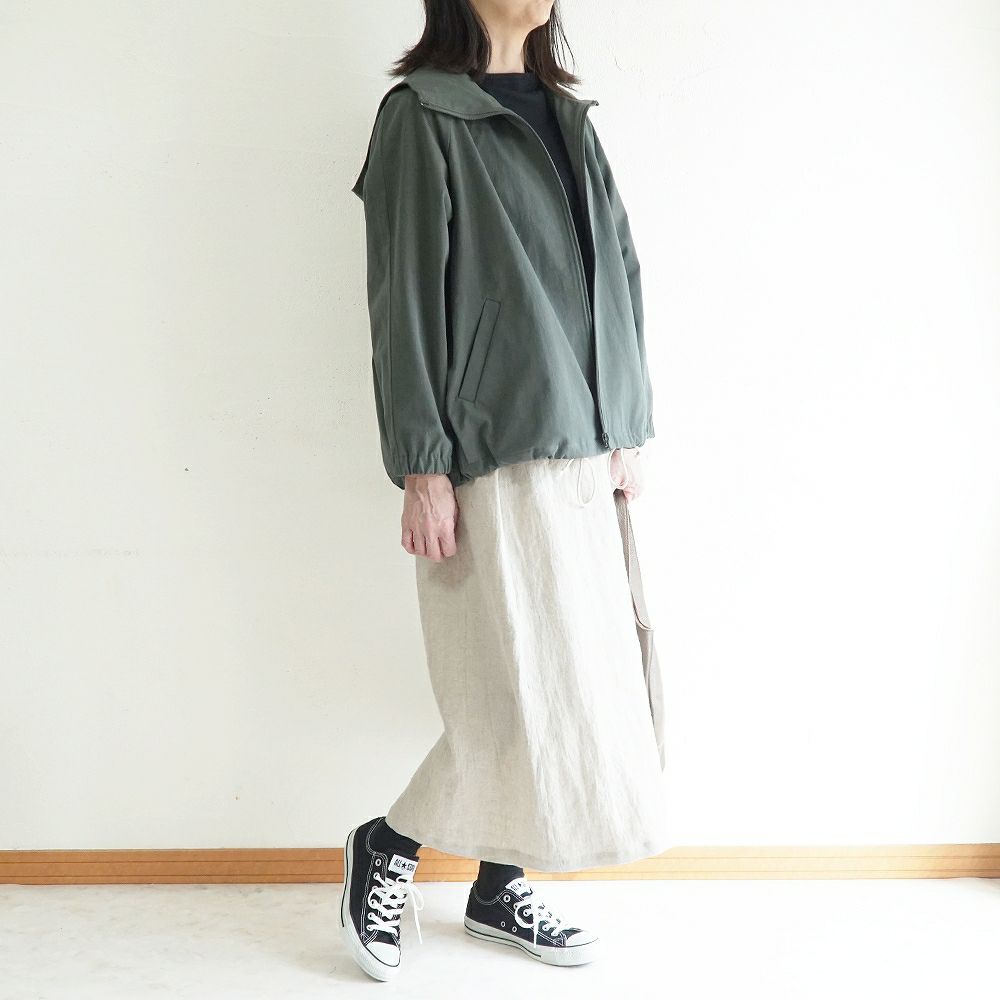 Branch m‘.,ブランチエム,ナチュラル,30代,40代,50代,60代,リネン,ゆったり,ジャケット,ブルゾン,フードジャケット,撥水,フード,アウター,ライトアウター,マンパ,マウンテンパーカー