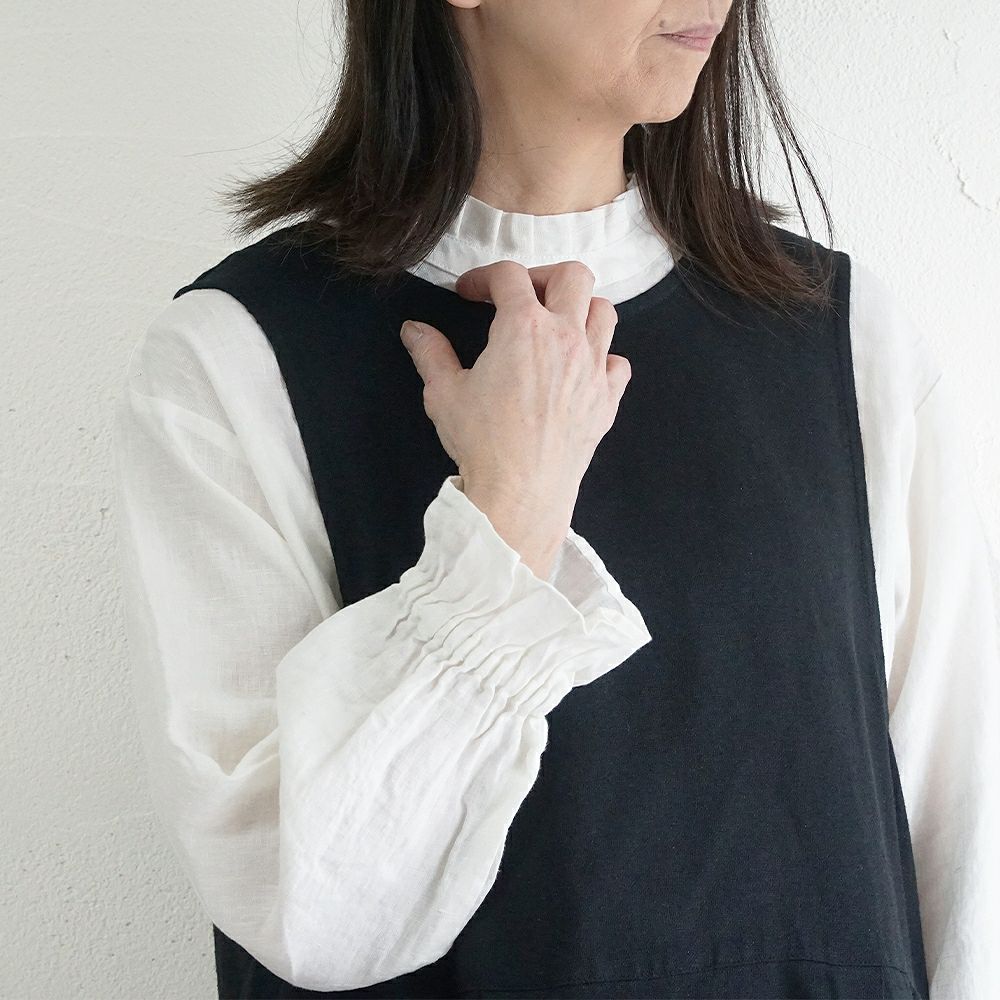 Branch m‘.,ブランチエム,ナチュラル,30代,40代,50代,60代,リネン,ゆったり,blouse,ブラウス,リネンブラウス,フリルブラウス,チェックブラウス,