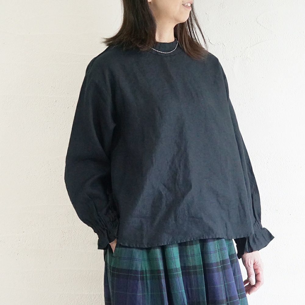 Branch m‘.,ブランチエム,ナチュラル,30代,40代,50代,60代,リネン,ゆったり,blouse,ブラウス,リネンブラウス,フリルブラウス,チェックブラウス,