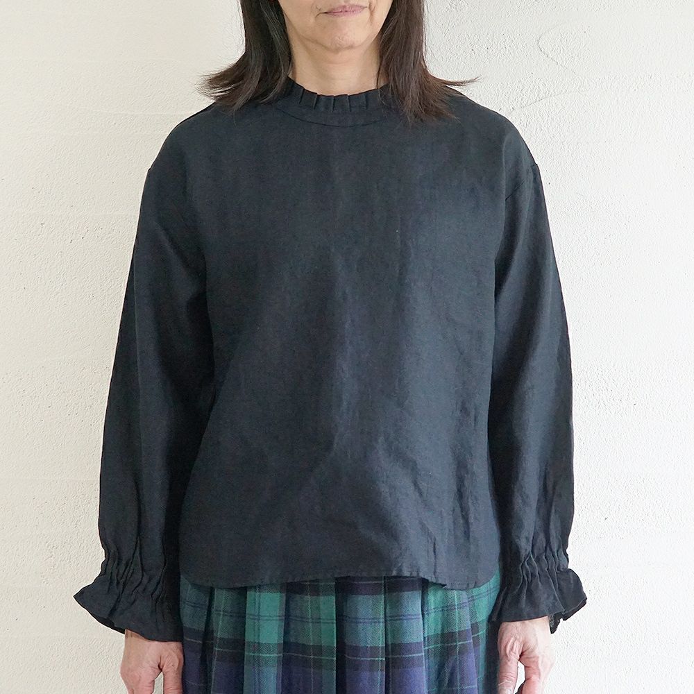 Branch m‘.,ブランチエム,ナチュラル,30代,40代,50代,60代,リネン,ゆったり,blouse,ブラウス,リネンブラウス,フリルブラウス,チェックブラウス,