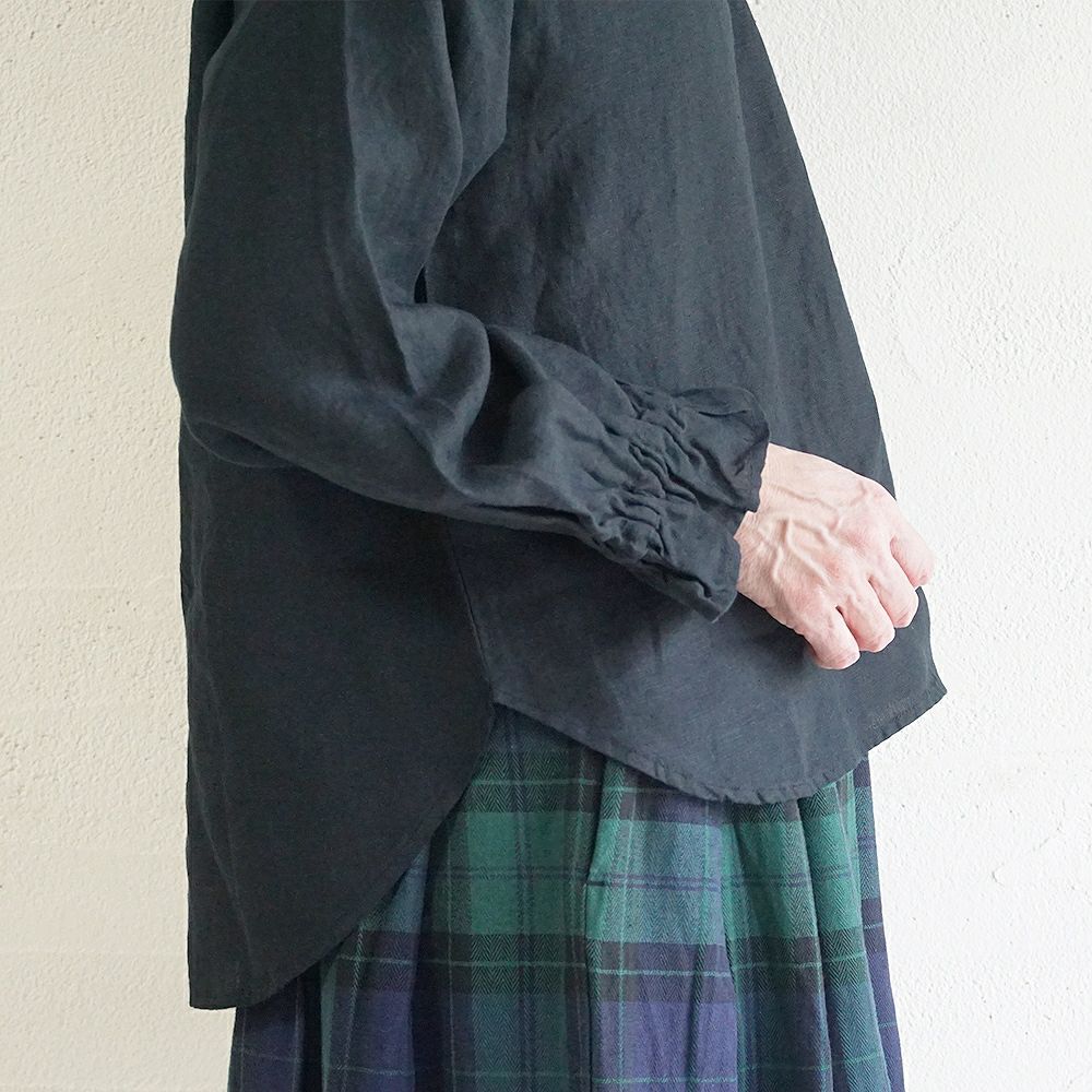 Branch m‘.,ブランチエム,ナチュラル,30代,40代,50代,60代,リネン,ゆったり,blouse,ブラウス,リネンブラウス,フリルブラウス,チェックブラウス,