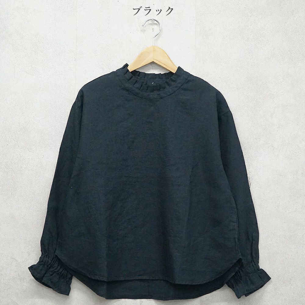Branch m‘.,ブランチエム,ナチュラル,30代,40代,50代,60代,リネン,ゆったり,blouse,ブラウス,リネンブラウス,フリルブラウス,チェックブラウス,
