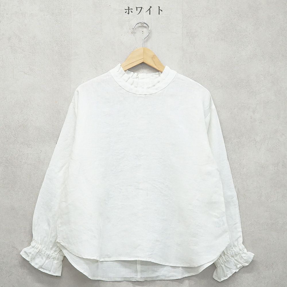 Branch m‘.,ブランチエム,ナチュラル,30代,40代,50代,60代,リネン,ゆったり,blouse,ブラウス,リネンブラウス,フリルブラウス,チェックブラウス,