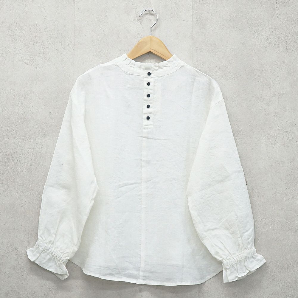 Branch m‘.,ブランチエム,ナチュラル,30代,40代,50代,60代,リネン,ゆったり,blouse,ブラウス,リネンブラウス,フリルブラウス,チェックブラウス,
