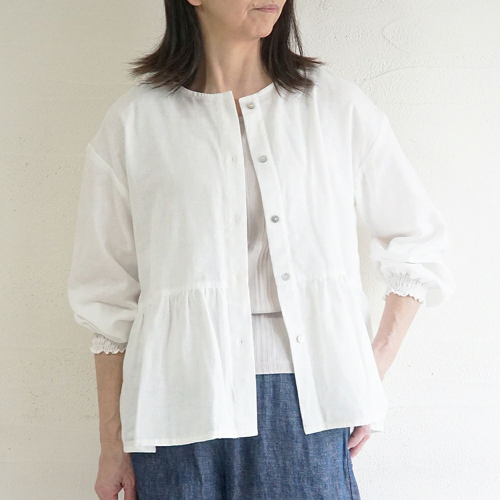 Branch m‘.,ブランチエム,ナチュラル,30代,40代,50代,60代,コットン,ゆったり,blouse,ブラウス,ガーゼ,ダブルガーゼ,コットンブラウス,ギャザーブラウス,
