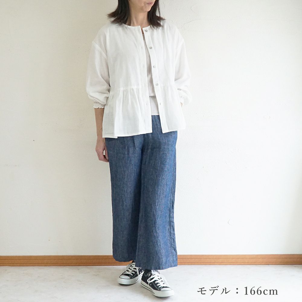 Branch m‘.,ブランチエム,ナチュラル,30代,40代,50代,60代,コットン,ゆったり,blouse,ブラウス,ガーゼ,ダブルガーゼ,コットンブラウス,ギャザーブラウス,