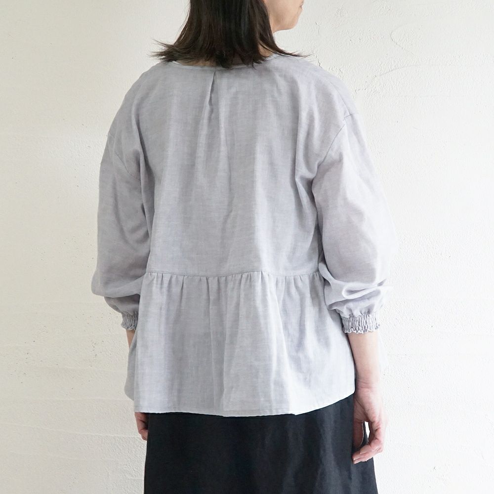 Branch m‘.,ブランチエム,ナチュラル,30代,40代,50代,60代,コットン,ゆったり,blouse,ブラウス,ガーゼ,ダブルガーゼ,コットンブラウス,ギャザーブラウス,