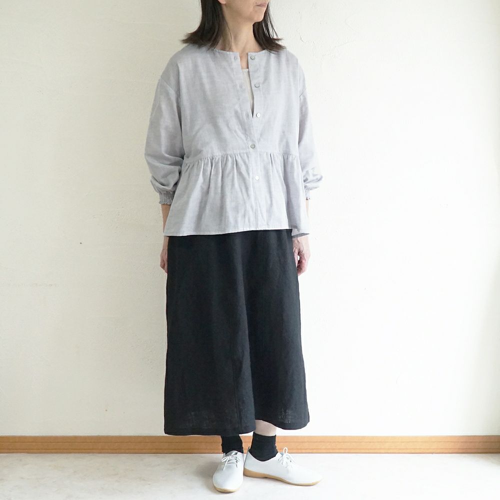 Branch m‘.,ブランチエム,ナチュラル,30代,40代,50代,60代,コットン,ゆったり,blouse,ブラウス,ガーゼ,ダブルガーゼ,コットンブラウス,ギャザーブラウス,