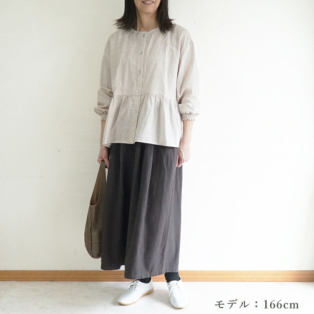 Branch m‘.,ブランチエム,ナチュラル,30代,40代,50代,60代,コットン,ゆったり,blouse,ブラウス,ガーゼ,ダブルガーゼ,コットンブラウス,ギャザーブラウス,