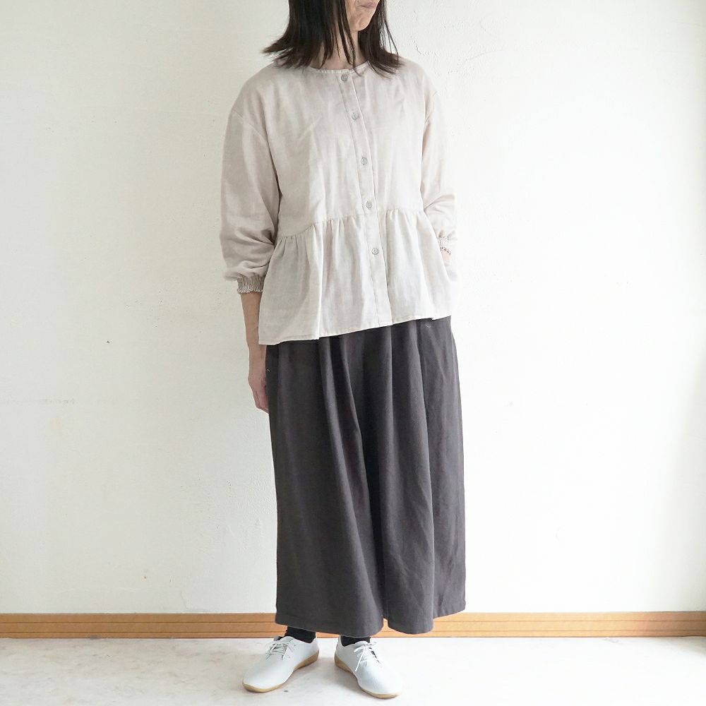Branch m‘.,ブランチエム,ナチュラル,30代,40代,50代,60代,コットン,ゆったり,blouse,ブラウス,ガーゼ,ダブルガーゼ,コットンブラウス,ギャザーブラウス,