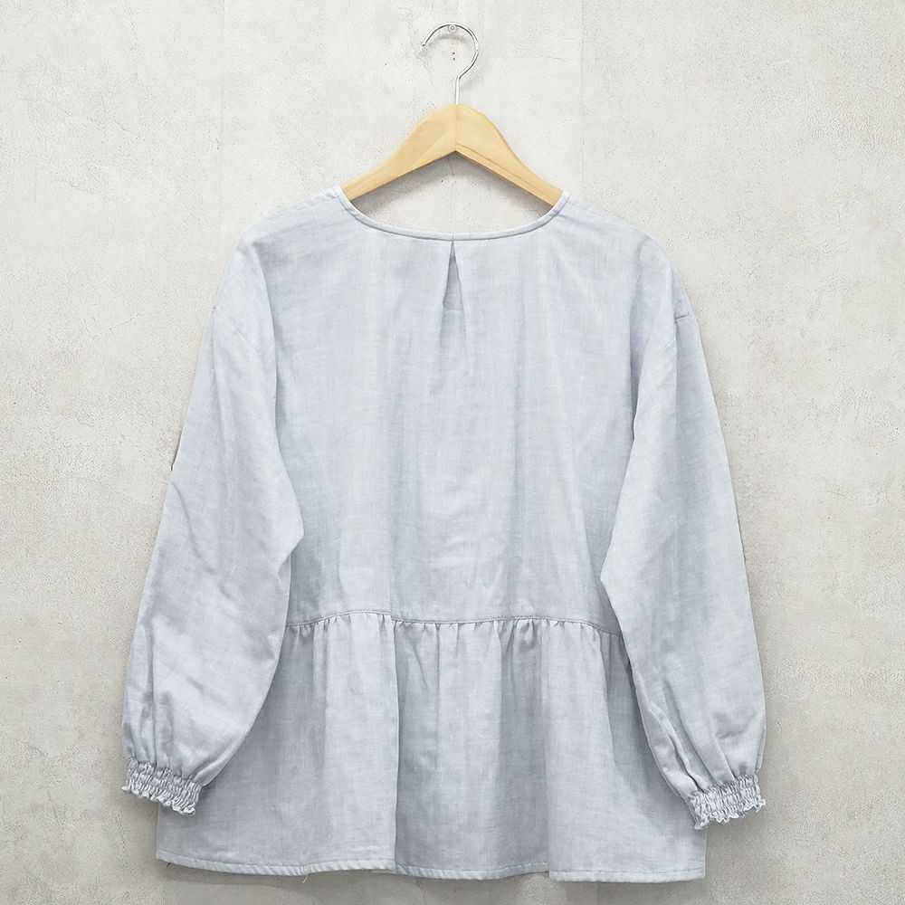 Branch m‘.,ブランチエム,ナチュラル,30代,40代,50代,60代,コットン,ゆったり,blouse,ブラウス,ガーゼ,ダブルガーゼ,コットンブラウス,ギャザーブラウス,